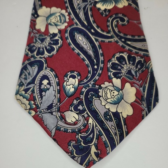 ANDRE GIANNI 100% IMPORTED SILK TIE NECK TIE BURGUNDY BASE - Picture 1 of 4